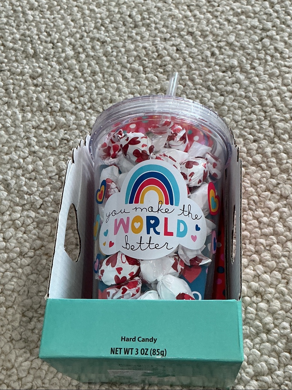 You Make the World Better Candy Tumbler - Turquoise Accent